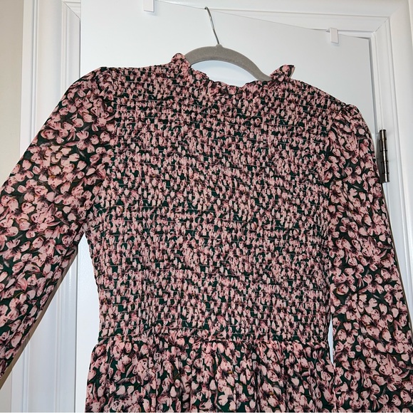 Floral Forever Green and Pink Floral Print Smocked Skater Dress - Picture 11 of 13